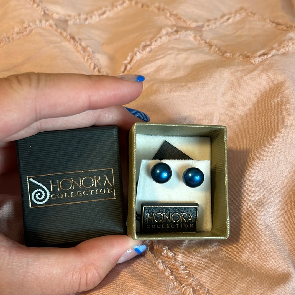 Honora blue pearl earrings